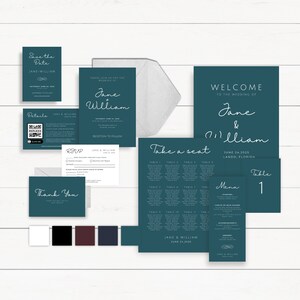 DIGITAL DOWNLOAD -Elegant Script Wedding Invitation Suite - Editable Canva Wedding - Outdoor Wedding - Indoor Wedding - Save the Date - RSVP