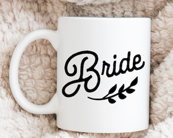 Taza de café brillante blanca de novia - Regalo para la novia - Regalo de compromiso - Tazas a juego - Taza de novia - Taza de café