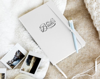 Bride Blank Notebook - White Wedding Planning Journal - Hardcover bound notebook