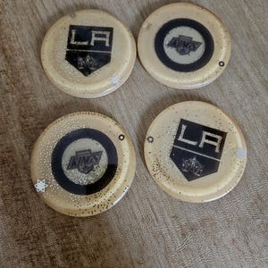 Retro Los Angeles Kings Coasters (4) - Sports Coasters - Hockey Coasters.  Los Angeles Kings Coasters.  Design Art Coaster  # C-015