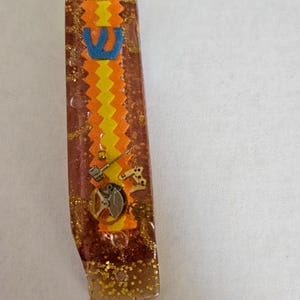 Mezuzah.  Mezuzah with Shin.  Judaica Mezuzah.  Jewish Mezuzah.  Mezuzah with Scroll.   Judaica Gift.  One of a Kind Judaica Art # M-086