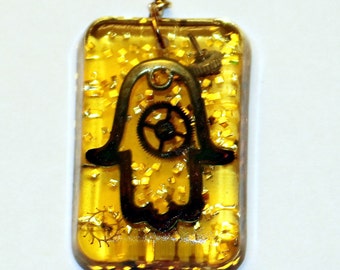 Hamsa Pendant with Chain.  Hamsa Pendant. Jewish Jewelry. Judaica Jewelry.  Jewish Pendant.  Judaica Necklace.  Jewish Necklace   # P-105