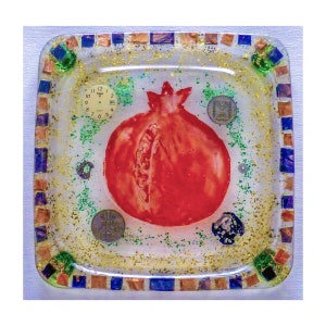 Pomegranate Plate, Pomegranate Décor.  Pomegranate plate. Original Hand Crafted Plates. One of a Kind Art # PL-004