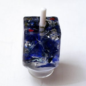 Broken Wedding Glass Dreidel with Stand. Customized Dreidel with your Wedding Glass. You can also add your Names and Wedding Date. image 1