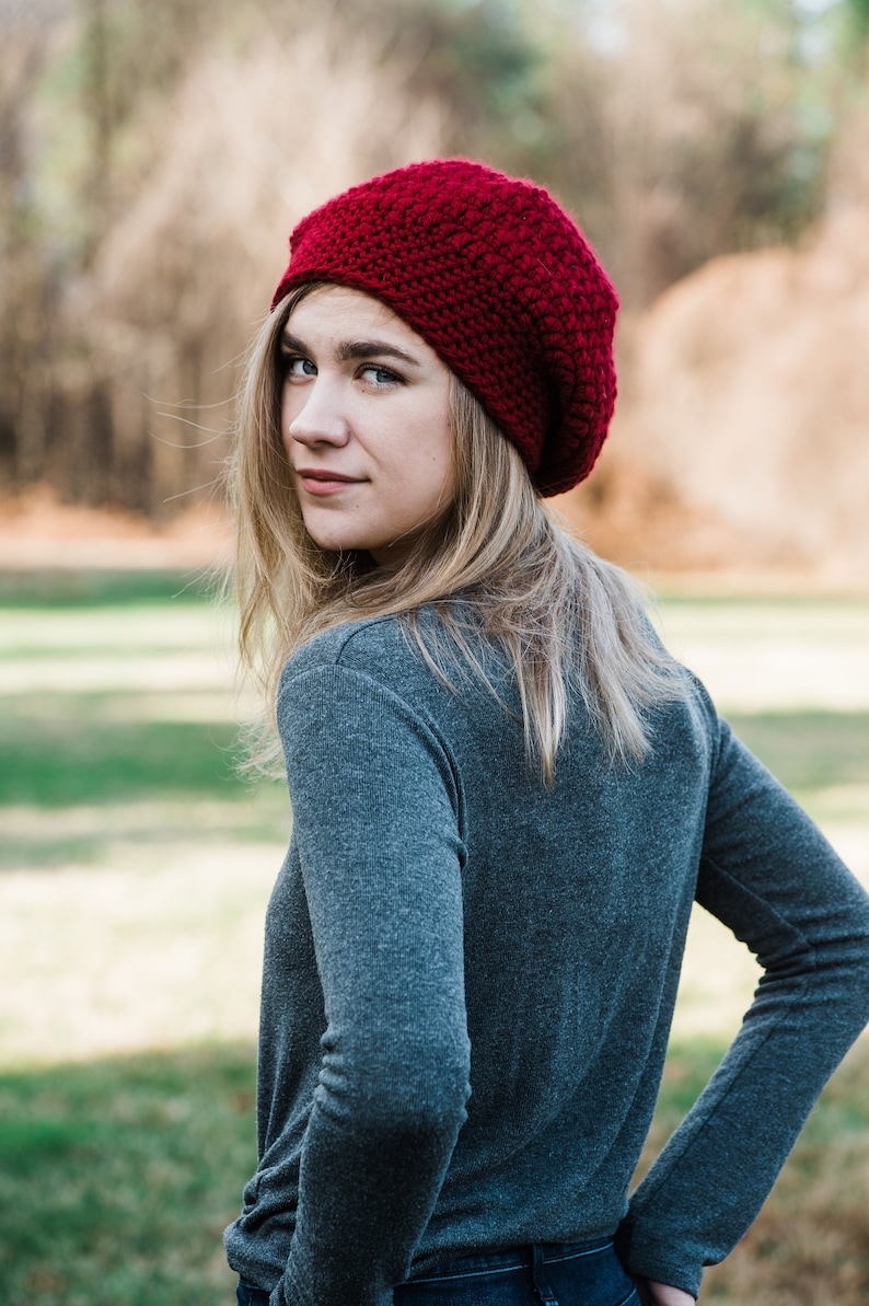 Crochet Women's Chunky Slouchy Beret Crochet Beret Etsy