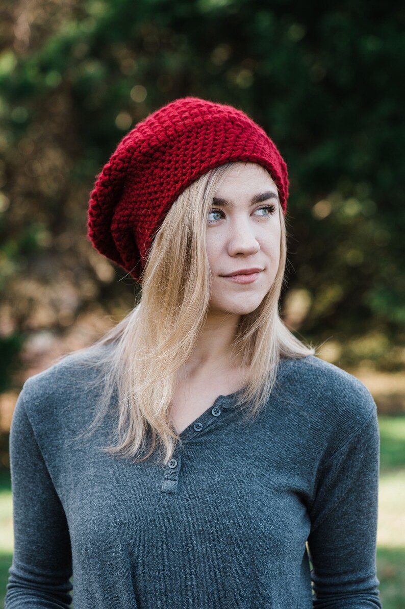 Crochet Women's Chunky Slouchy Beret Crochet Beret Etsy