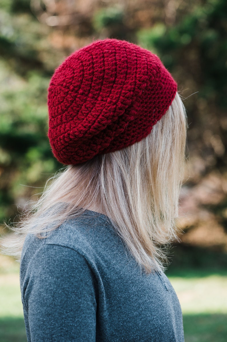 Crochet Women's Chunky Slouchy Beret Crochet Beret Etsy