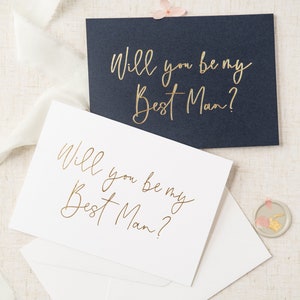 Will you be my Best Man Card Luxury Gold Foil Best Man Card image 1