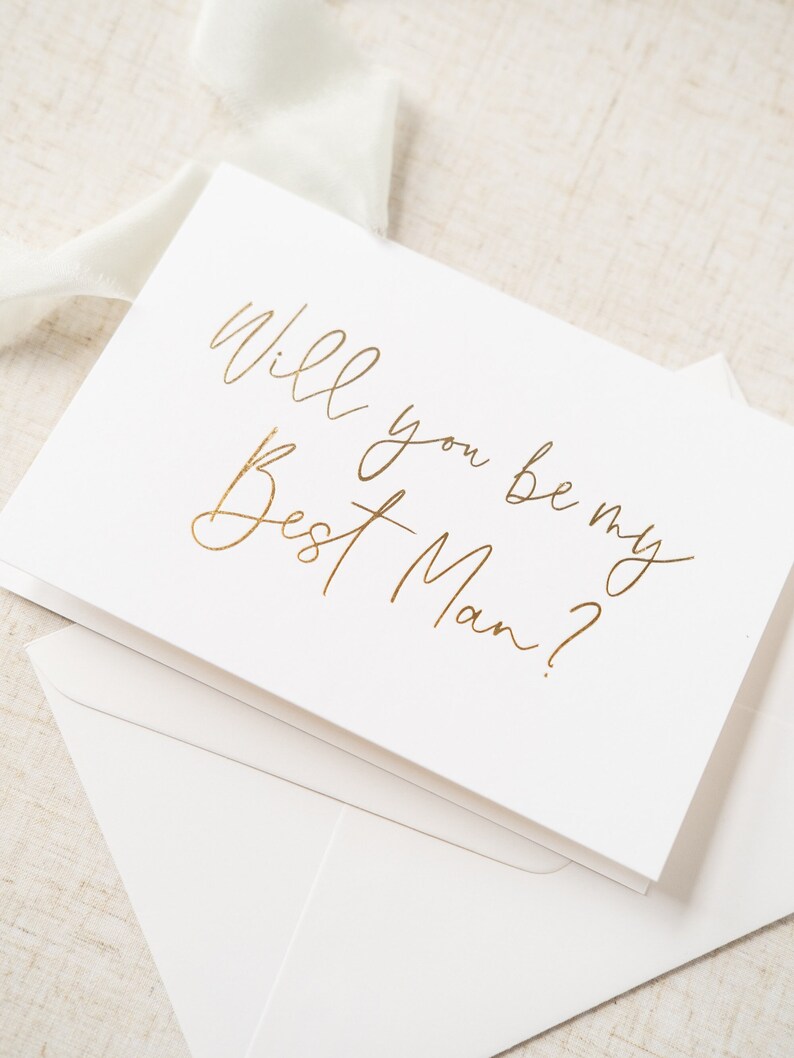 Will you be my Best Man Card Luxury Gold Foil Best Man Card image 3