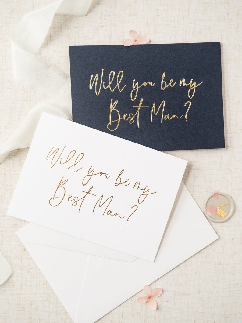 Will you be my Best Man Card Luxury Gold Foil Best Man Card image 1