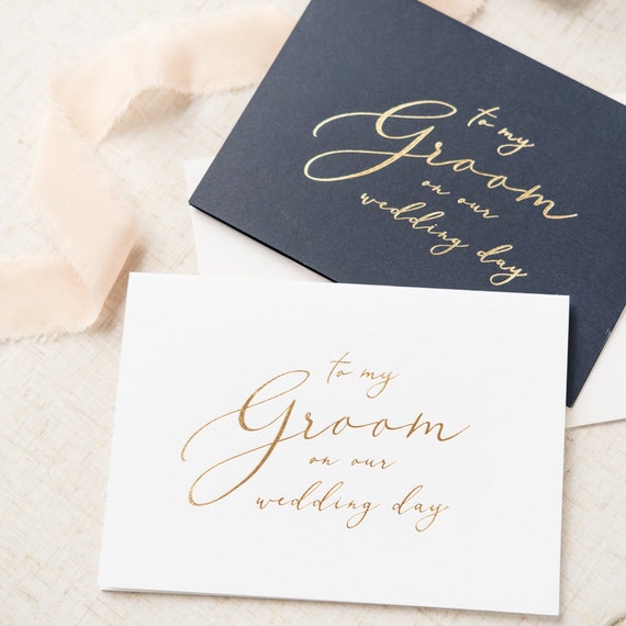To My Groom Gold Foil Wedding Card, To My Groom On Our Wedding Day Card, Groom Wedding Card, Gold Foil Groom Card, To My Groom Card