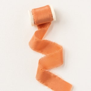 Luxury Silk Ribbon - Silk Frayed Edge Ribbon With Spool, Wedding Bridal ...