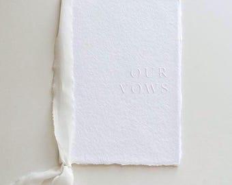 Handmade Paper Vow Booklets – Set of 2 Blind Embossed Wedding Keepsakes