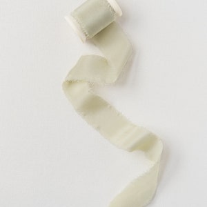 Luxury Silk Ribbon Silk Frayed Edge Ribbon With Spool, Wedding Bridal ...