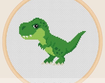 T Rex Cross Stitch Etsy