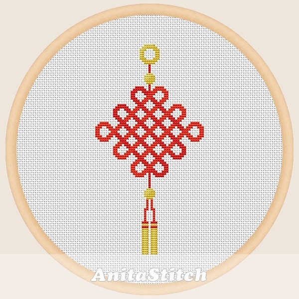 Chinese knot Cross stitch pattern Etsy