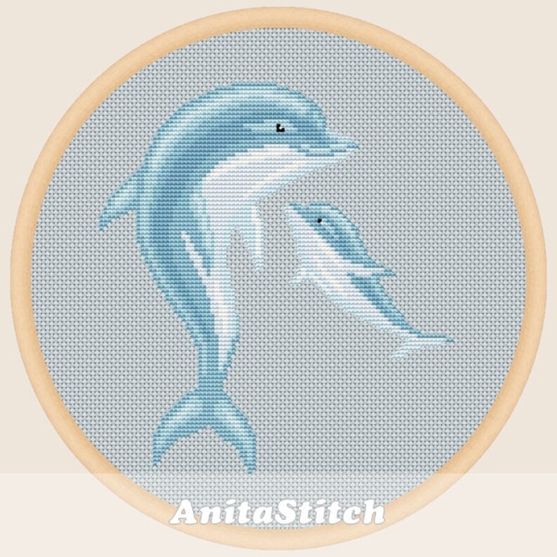 Dolphins Cross Stitch Pattern Etsy