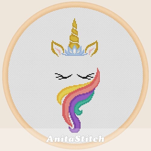 Unicorn Printable Cross Stitch Pattern Chart Modern Home | Etsy