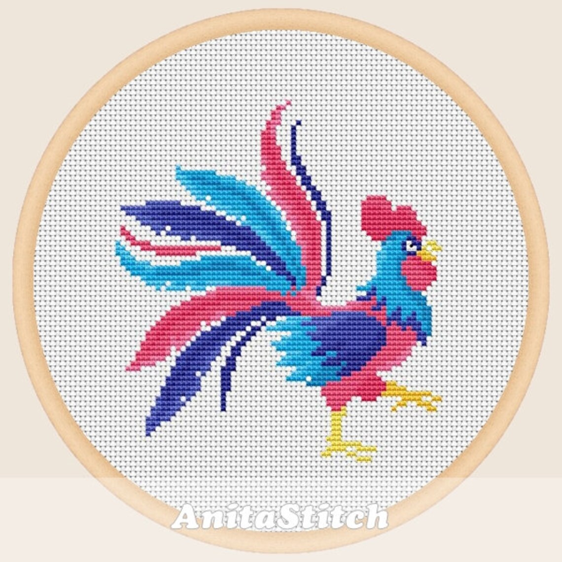 Rooster 2 Cross stitch pattern | Etsy
