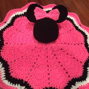 Crochet Disney Inspired Minnie Mouse Doll, Lovey, Security Blanket image 2