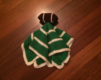 Crochet Football Lovey, Security Blanket