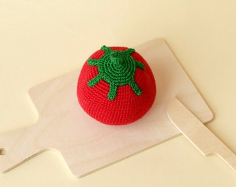 Crochet tomato Christmas toddler gift Crochet food Toy food Pretend kitchen Stocking stuffers