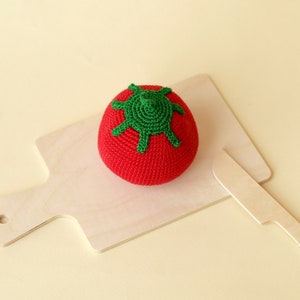 Crochet tomato Christmas toddler gift Crochet food Toy food Pretend kitchen Stocking stuffers