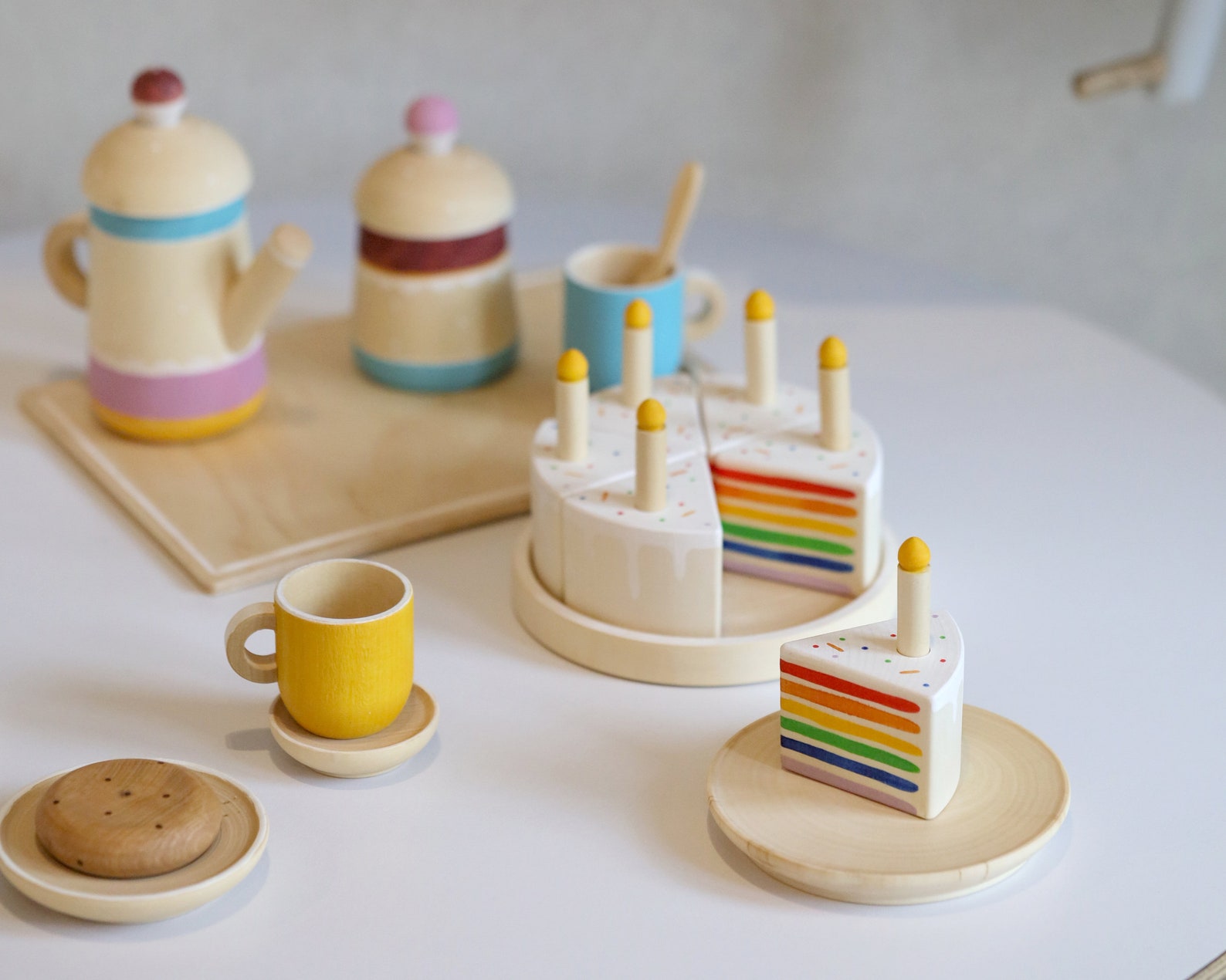 Wooden Tea Set Kids Tea Set Toddler Tea Set Play Tea Set Etsy