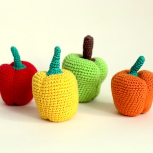 Crochet paprika Christmas kid gift Crocheted food Toy food Pretend kitchen Stocking stuffers