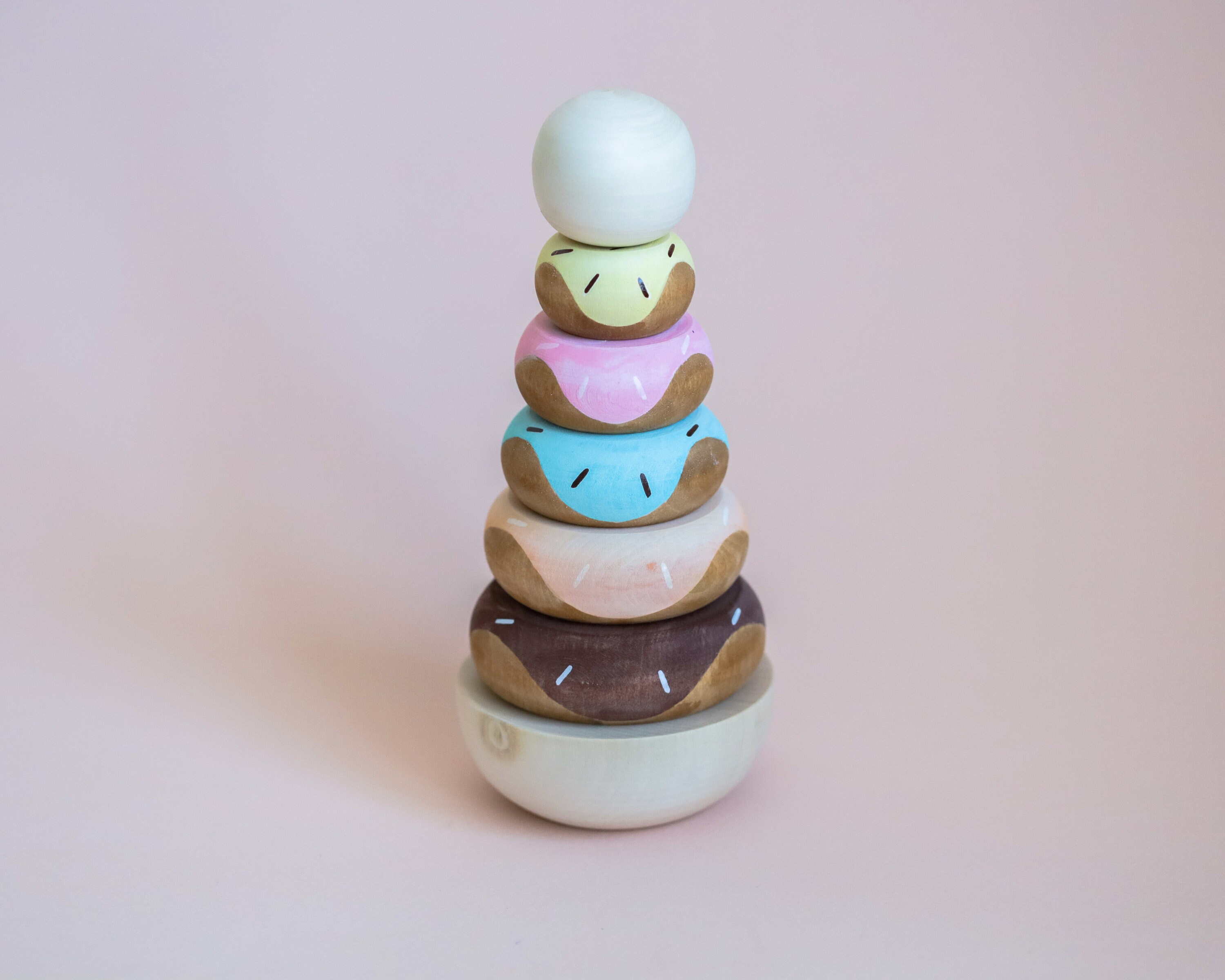 Personalised Baby toy Donuts First birthday gift Wooden Etsy