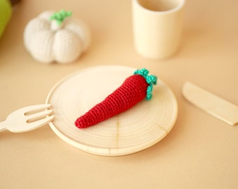 Crochet chili pepper Stocking stuffers toy Crochet food Toy food Christmas kid gift