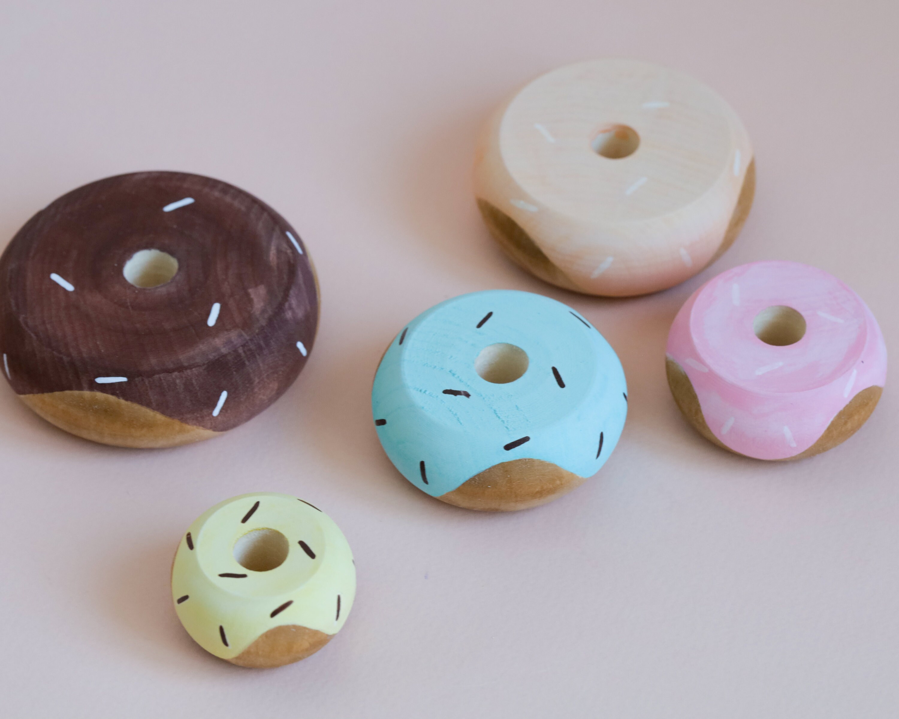 Personalised Baby toy Donuts First birthday gift Wooden Etsy