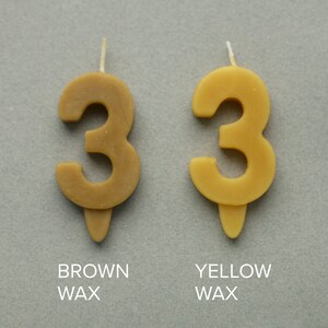 Beeswax number candles Birthday candles Cake topper eco Sustainable Birthday candle Yellow Number Candles Age Number Candle image 5