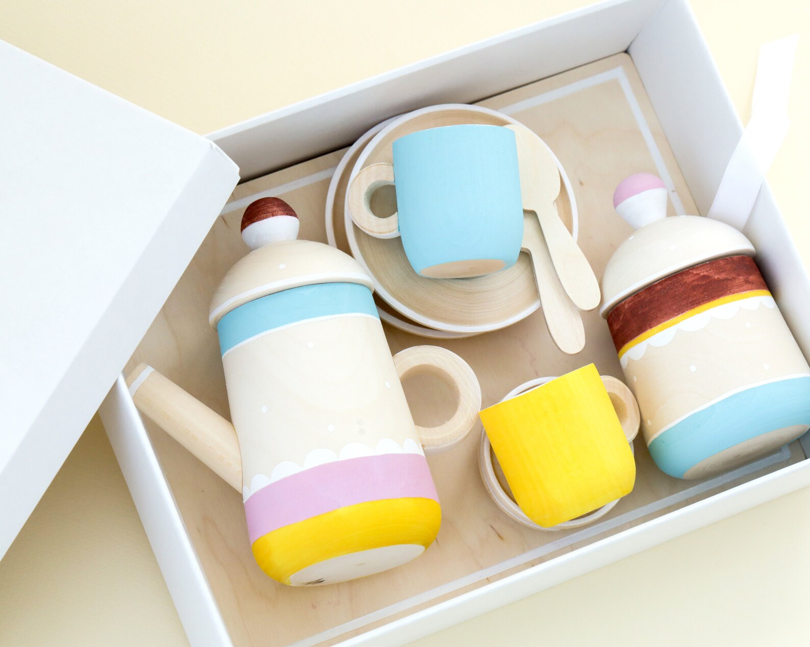 Wooden Tea Set Kids Tea Set Toddler Tea Set Play Tea Set Etsy