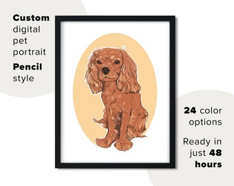 Custom digital pet portrait Custom line dog portrait custom pet drawing from photo minimalist cat drawing illustration