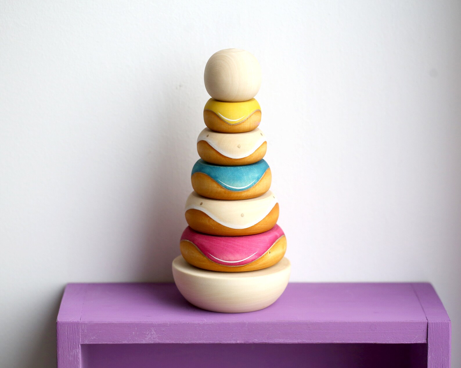 Baby toys Donuts Wooden Stacking Toy Baby stacker Boy Baby | Etsy