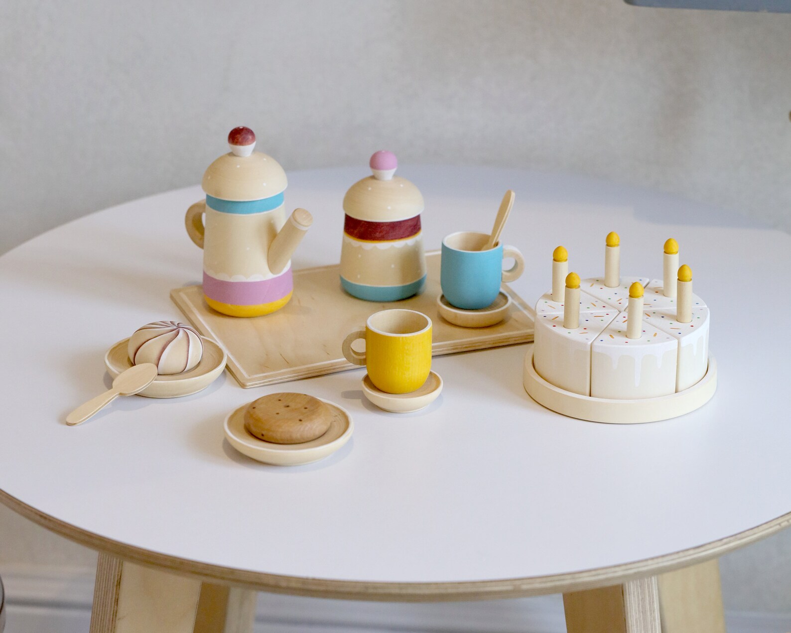 Wooden Tea Set Kids Tea Set Toddler Tea Set Play Tea Set Etsy