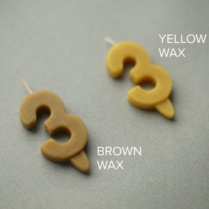 Beeswax number candles Birthday candles Cake topper eco Sustainable Birthday candle Yellow Number Candles Age Number Candle image 6