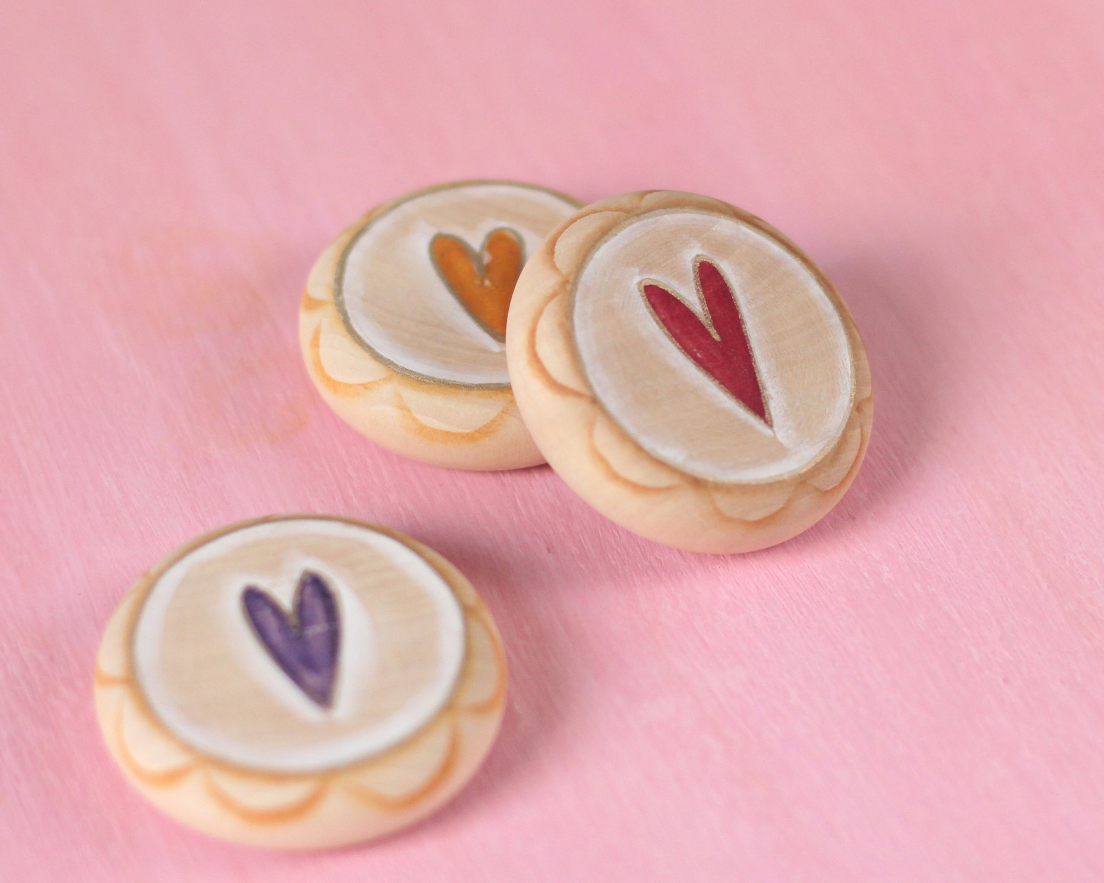 Set of 3 Toy Cookies play food wooden food toy pretend food Etsy