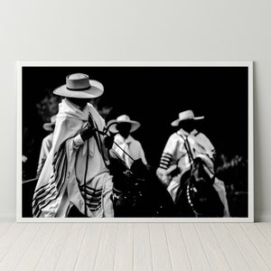 Black and White Peru Photography, Peruvian Paso Horse, Black and White Cowboy Art, Traditional Horse Photography