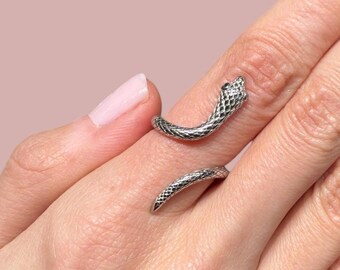 Adjustable Large Snake Rings, GreeCz  Yellow Gold Vermeil on 925 Silver