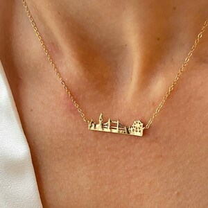 London Skyline Necklaces, 18ct Rose or Yellow Gold Vermeil on 925 Sterling Silver