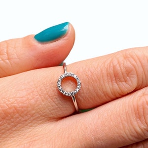 Eternity Round Circle Rings, Cz Stones, Rose or Yellow Gold Vermeil on 925 Sterling Silver