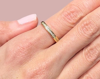 Framed Half Eternity Stacking Rings, Cz Stones, Yellow Gold Vermeil on 925 Sterling Silver