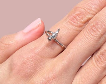 Adjustable Bird Rings, Yellow or Rose Gold Vermeil on 925 Silver