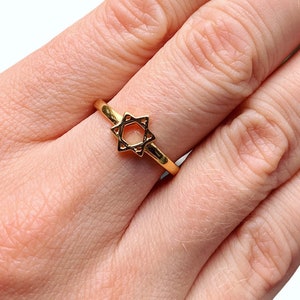 Plain Jewish Star of David Rings, Rose or Yellow Gold Vermeil on 925 Sterling Silver