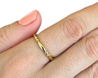 Vintage Look Stacking Band Rings, Rose or Yellow Gold Vermeil on 925 Silver
