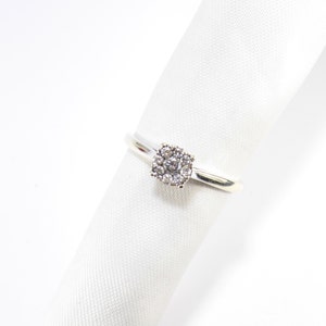 British Vintage .25ct Diamond Solitaire Ring, 9K Solid White Gold ( UK P  - US 7.5 )