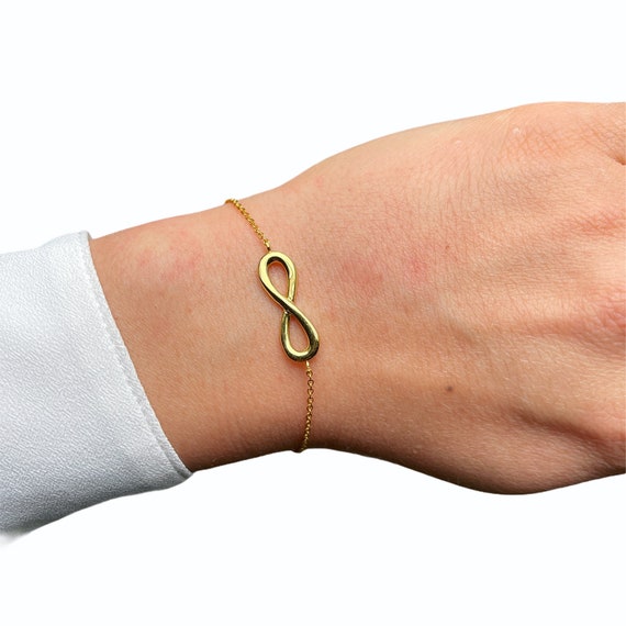 Infinity Bracelet, 18k Rose or Yellow Gold Vermeil on 925 Silver - Etsy  Israel