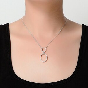 Double Oval Necklaces, Cz Stones, 18ct Rose or Yellow Gold Vermeil on 925 Sterling Silver